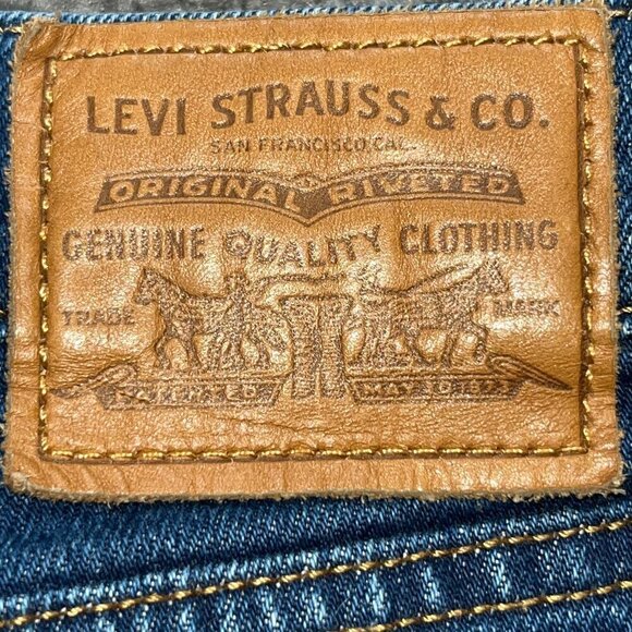 LEVI'S BIG E WEDGIE Blue Jeans - Like New - Dark Wash -Button 'Fly -  Size 27X27 - Picture 8 of 14